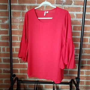Red Chiffon Blouse
